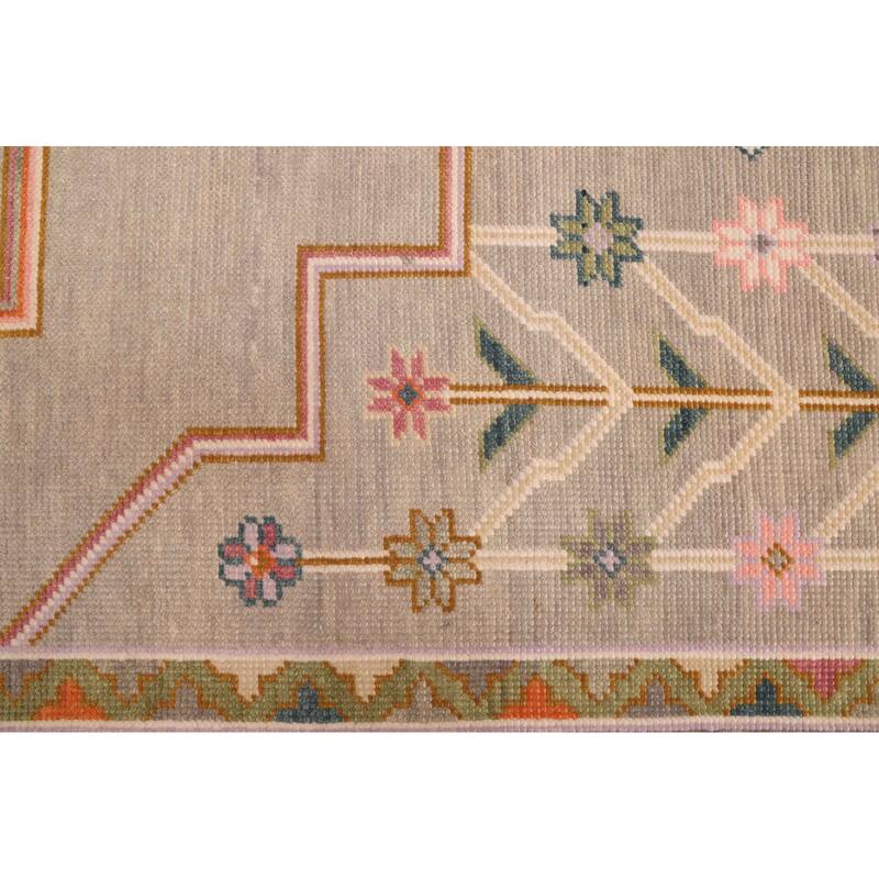 ECARPETGALLERY Hand-knotted Modern Oushak Grey Wool Rug - 9'0 x 11'10