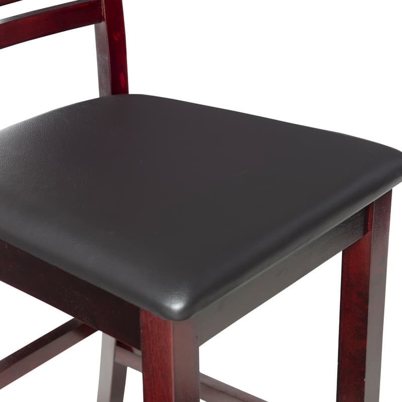 Linon Pitchfork Espresso Ladder Back Bar Stool
