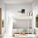 preview thumbnail 1 of 16, Kid's Friendly Style Twin over Twin Bunk Bed with Slide, Ladder and Guardrail Modern White