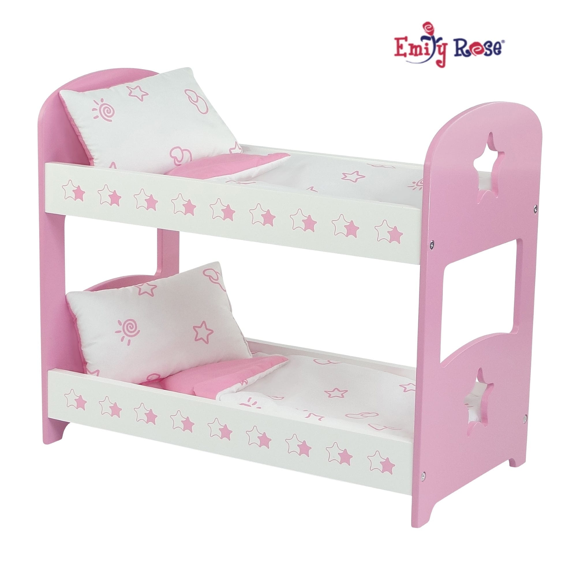 18 Inch Doll Bunk Bed Furniture - Star, 18 Doll Bed Includes 2 Sets of  Reversible Doll Bedding