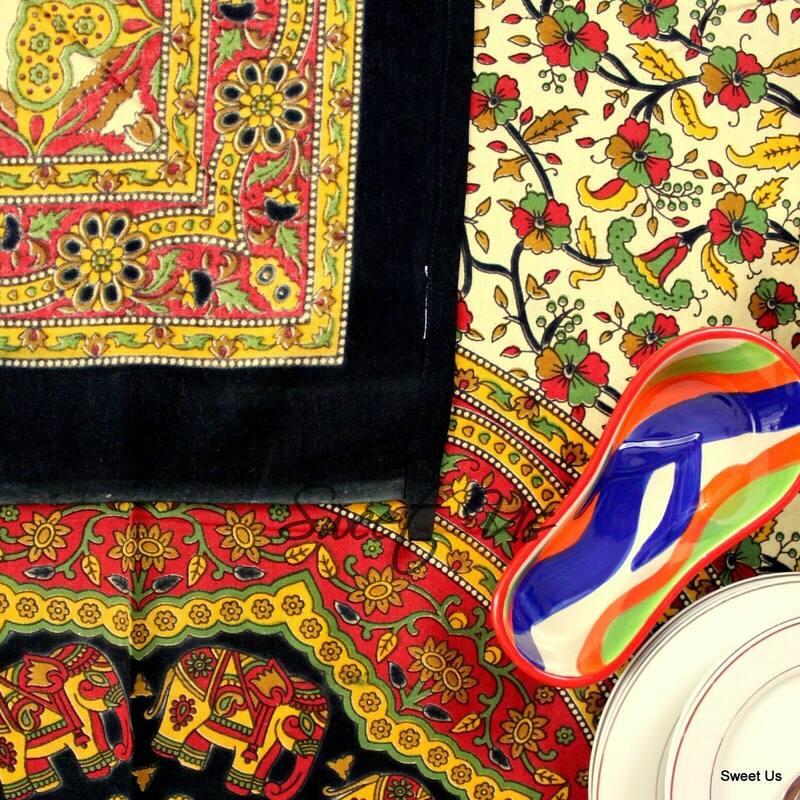 Cotton Secret Elephant Floral Tablecloth Rectangle - 54 x 84 in