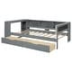 preview thumbnail 18 of 16, Twin Size Wood Platform Bed with Storage Shelves, Drawers, Charging Station and Upholstered Headboard, Cream