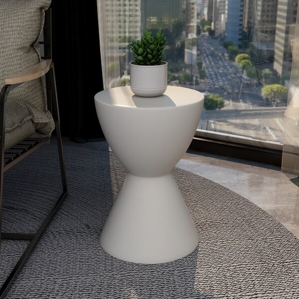14-Inch Round Side Table in Fiberstone Modern Accent End