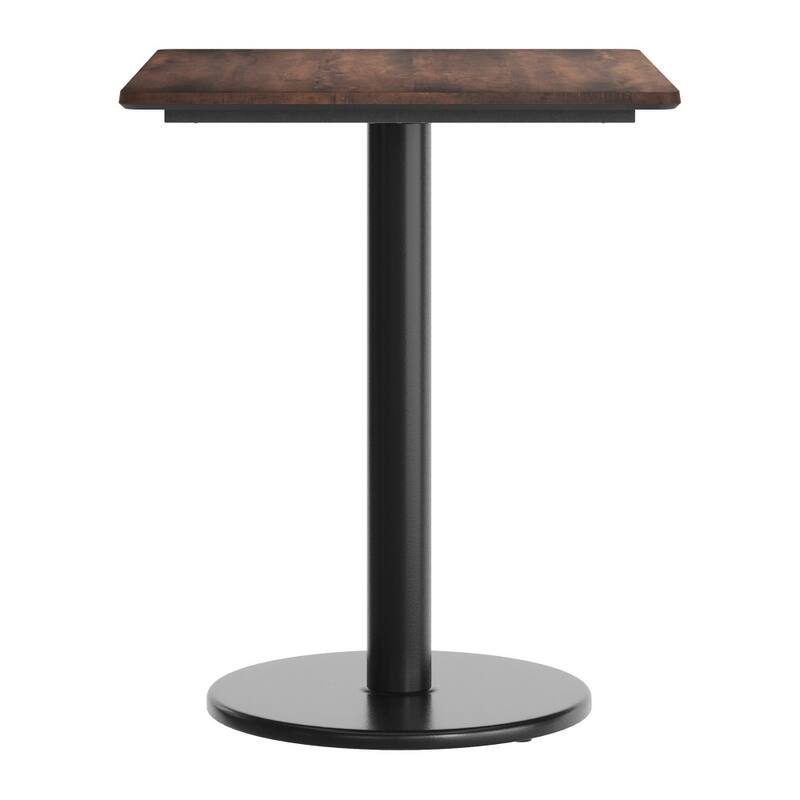 Commercial HPL Tabletop with Table Height Round Base - 29.75"W x 23.75"D x 29.5"H
