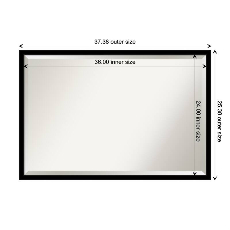 Beveled Wall Mirror - Jet Black Frame - 37.5 x 25.5-inch - Jet Black
