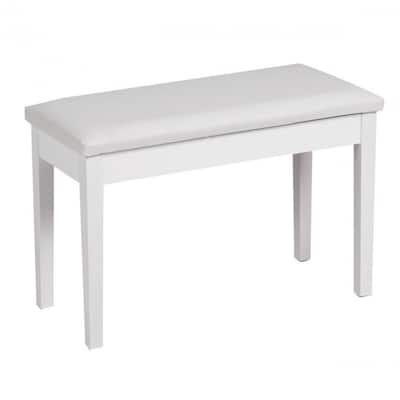 Solid Wood PU Leather Padded Piano Bench Keyboard Seat - 29.5" x 14" x 19.5" (L x W x H)