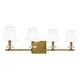 preview thumbnail 2 of 3, Kelsey Glen 4-Light Weathered Brass Vanity Light - Weathered Brass