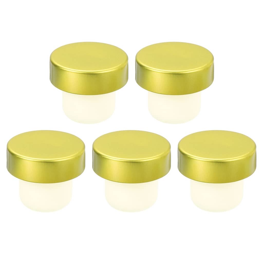 5Pcs T-shaped Stoppers, 1.06" Cork Wine Stopper, Gold