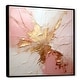 preview thumbnail 2 of 6, Designart "Gold And Pink Paint Fusion" Abstract Painting Framed Canvas Art Print