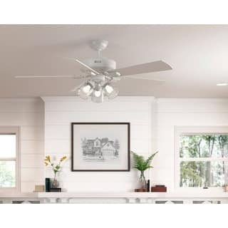Hunter 52" Crestfield Ceiling Fan with LED Light Kit and Handheld Remote - Casual, Farmhouse, Transitional, Rustic