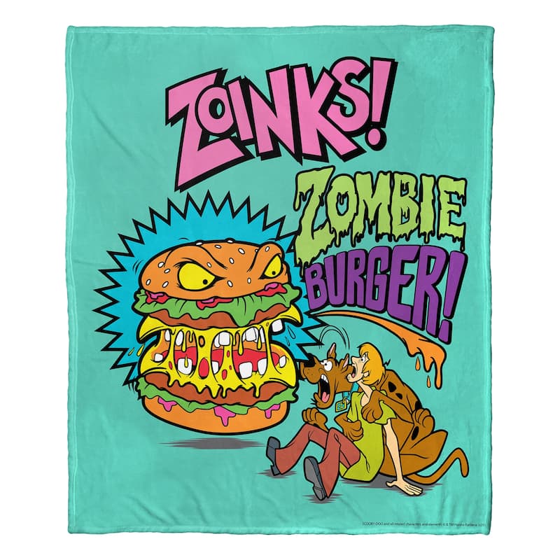Warner Brothers Scooby Doo Zombie Burger Silk Touch Throw Blanket