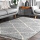 preview thumbnail 18 of 21, nuLOOM Boho Chic Zig Zag Trellis Tassel Shag Rug
