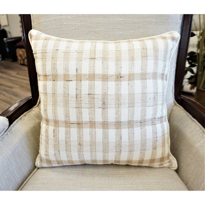 Home&Manor Kermin Vintage Raw Silk Pillow 18"