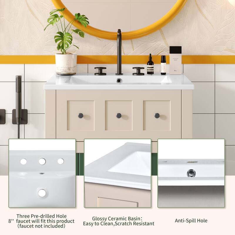 24" Bathroom Vanity Cabinet Set with 2 Drawers