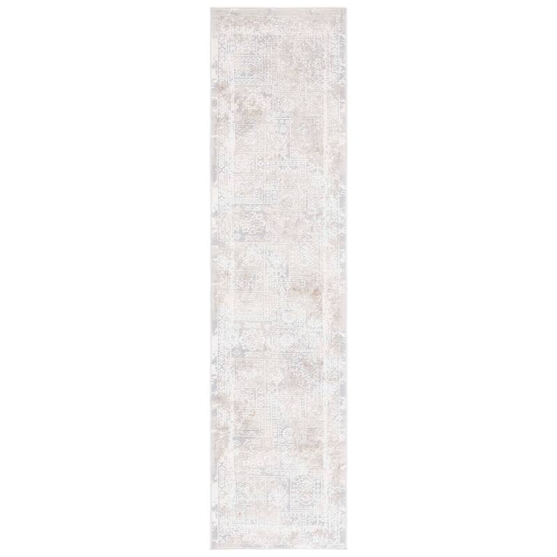 SAFAVIEH Hanna Loriann Contemporary Rug - 2' x 8' Runner - Ivory Grey/Beige