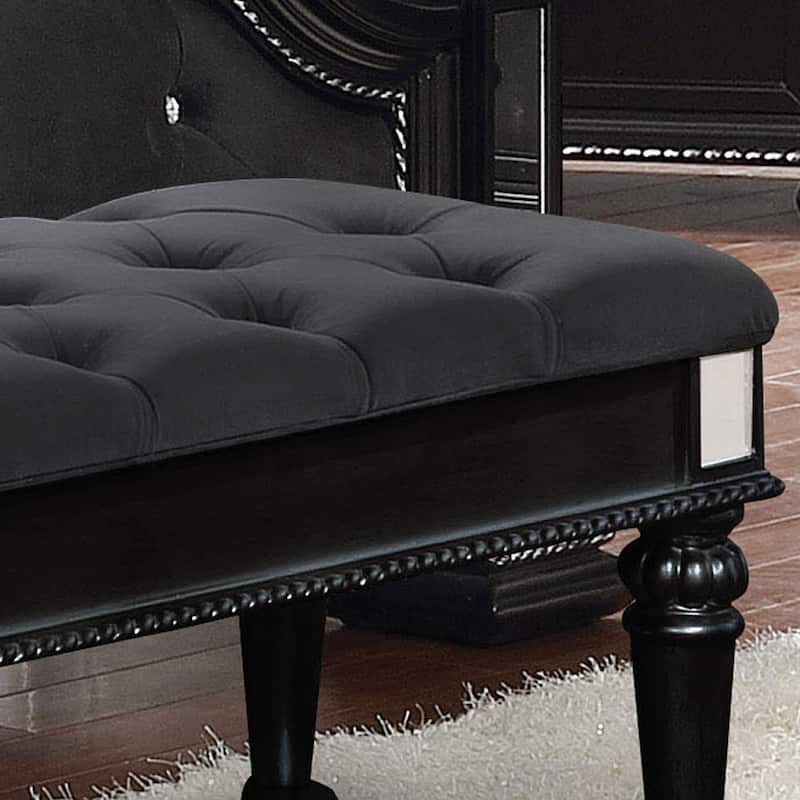 Zeln Traditional Fabric Tufted Upholstered Accent Bench by Furniture of America