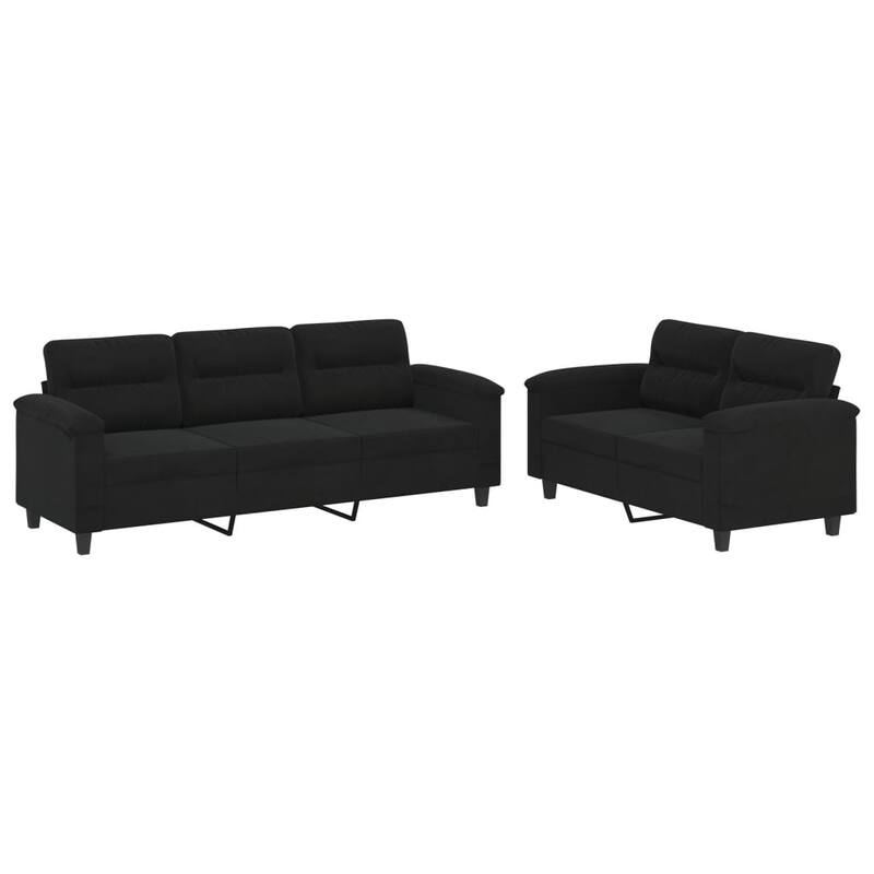 vidaXL Sofa Set Black - 30.3 x 82.7 x 31.5 in
