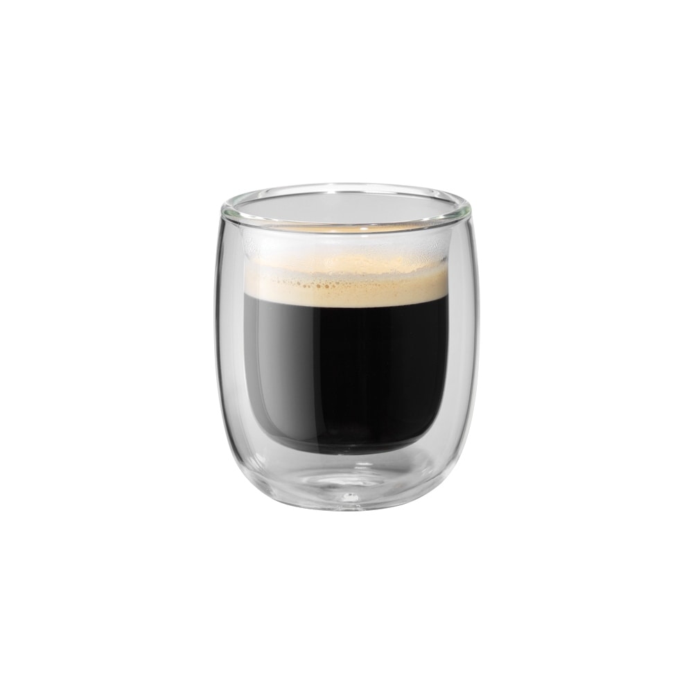 Glass Espresso Cups Set of 4 - Double Walled 2.7 OZ - Clear