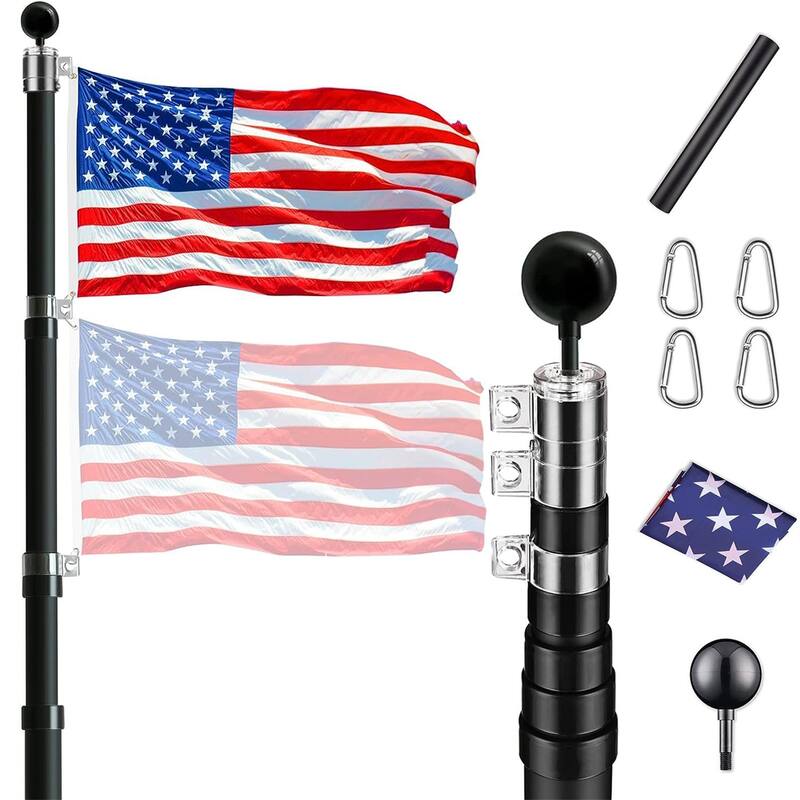 30ft Aluminum Telescopic Flag Pole Kit