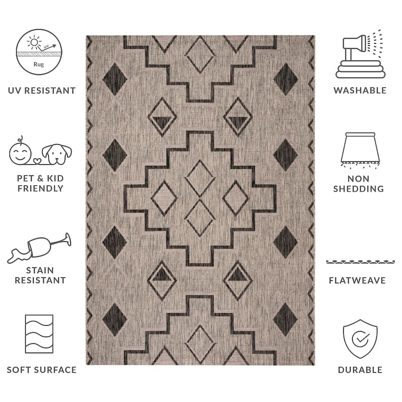 SAFAVIEH Courtyard Cemre Indoor/ Outdoor Waterproof Patio Backyard Rug