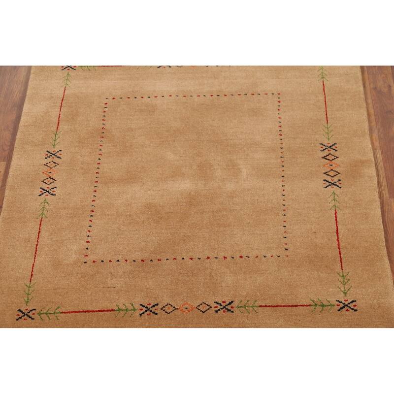 Gabbeh Oriental Accent Rug Handmade Wool Carpet - 3'11"x 5'8"