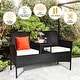 preview thumbnail 7 of 8, Costway Patio Rattan Conversation Set Seat Sofa Cushioned Loveseat