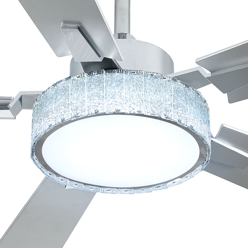Moasis 52 Inch 5-Blade Crystal Chandelier Ceiling Fans with Lights and Remote Control - 52 Inches