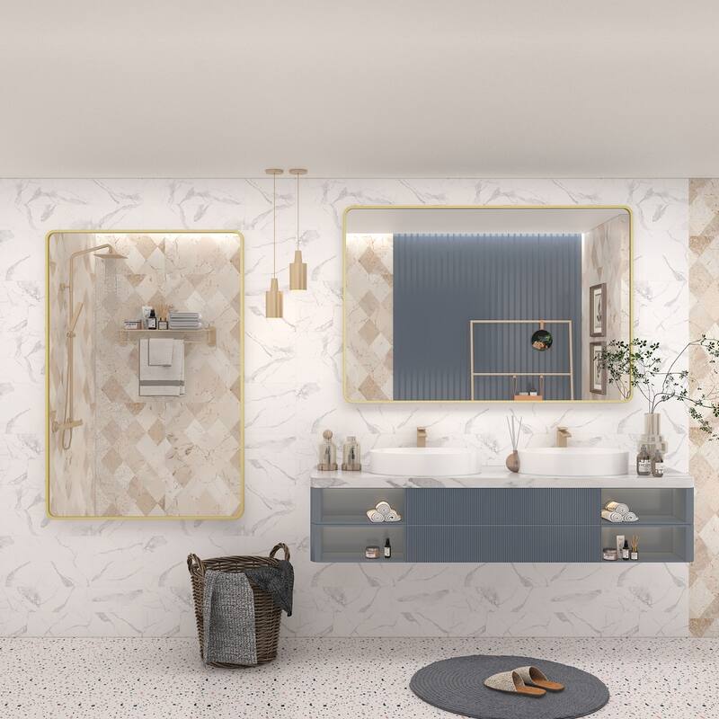 Aluminum alloy Framed Tempered Glass Wall Bathroom Vanity Mirror