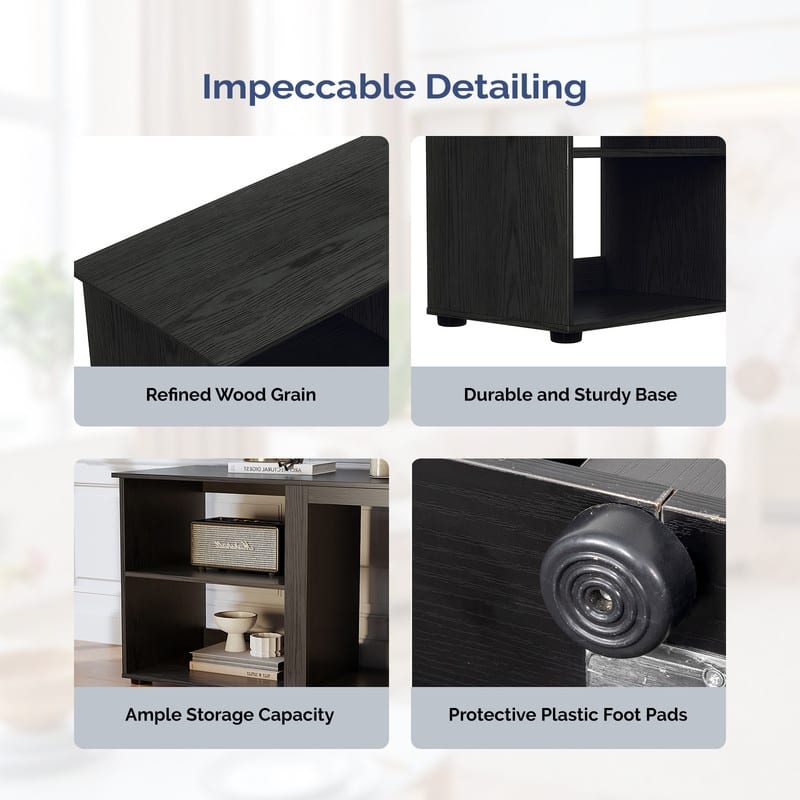 Farmhouse 58'' TV Stand For Tvs Up To 70'' With Electric Fireplace and Adjustable Shelves