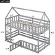preview thumbnail 13 of 14, Modern Simple Twin over Twin House Bunk Bed with Fence and Door & Roof Loft Bed Frame for Kids, Teens, Girls, Boys