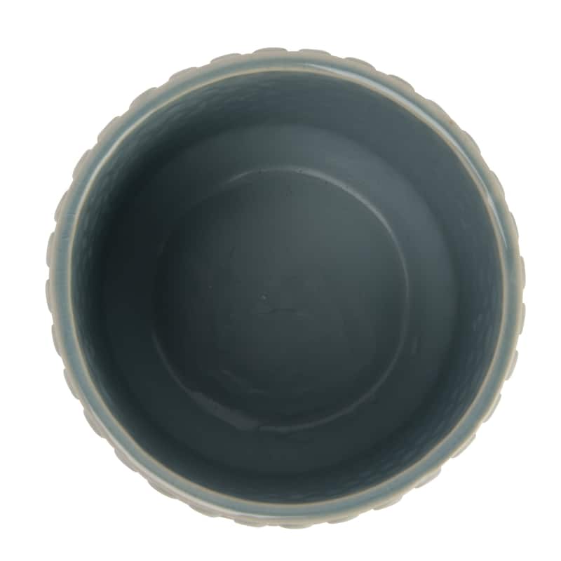 Stoneware Planter Pot with Polka Dots, Sky Blue