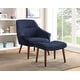 preview thumbnail 1 of 35, Waneta Chair and Ottoman Midnight Blue Fabric