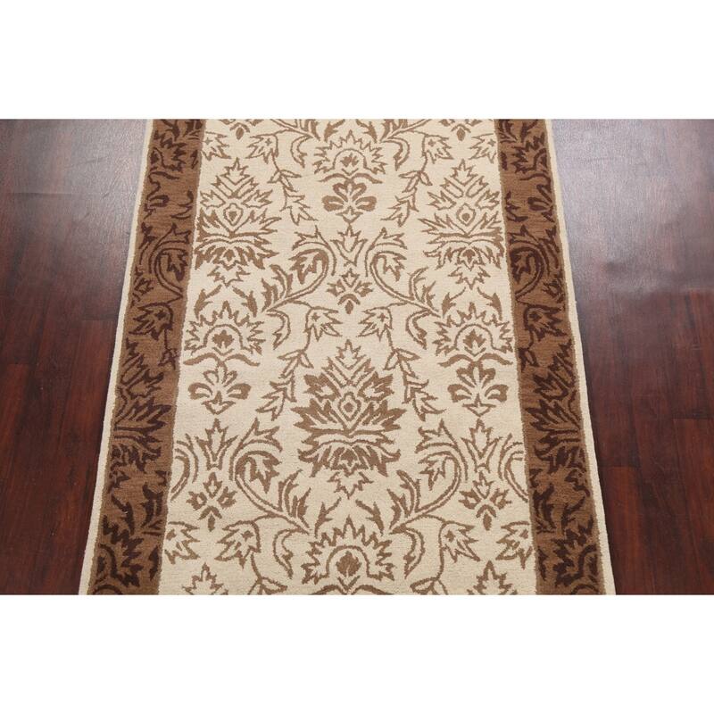 Floral Oriental Foyer Area Rug Wool Hand-tufted Traditional Carpet - 5'0" x 8'0"