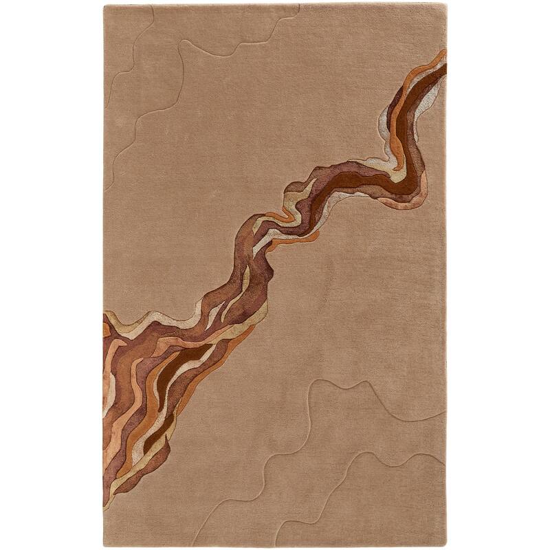 Arwyn Abstract Transitional Area Rug - 5' x 8' - Tan Orange
