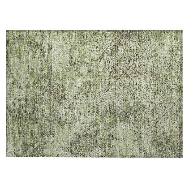 Machine Washable Indoor/ Outdoor Chantille Distressed Traditional Rug