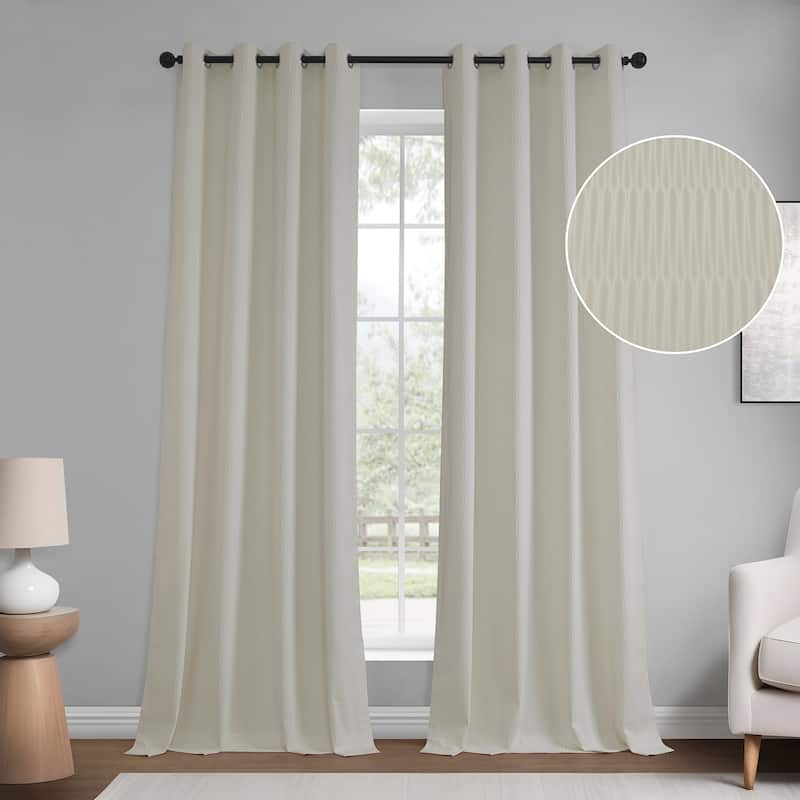 Exclusive Fabrics Lounge Embossed Grommet Velvet Curtains - Room Darkening Curtain for Bedroom & Living Room (1 Panel)