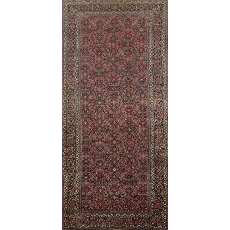 Hand Knotted Oriental Kork Wool Carpet Traditional Floral Oranges & Rust Tabriz Area Rug - 15' 0'' X 6' 2''