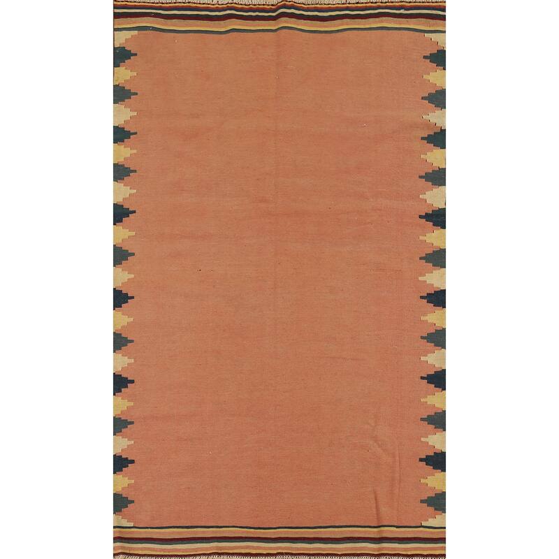 Kilim Qashqai Nomadic Persian Vintage Rug Hand-Woven Wool Carpet - 5'3"x 7'11"