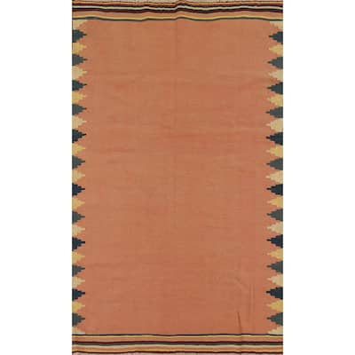 Kilim Qashqai Nomadic Persian Vintage Rug Hand-Woven Wool Carpet - 5'3"x 7'11"