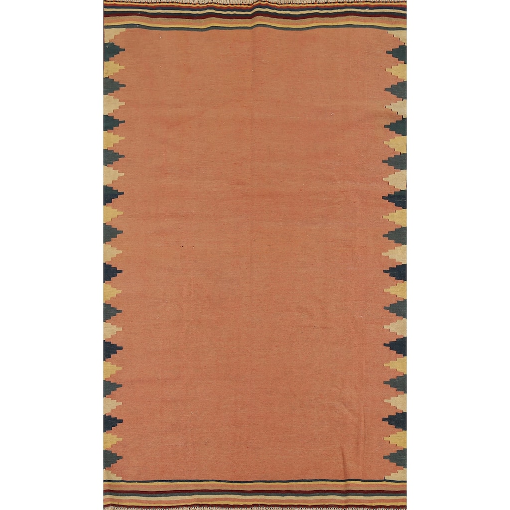 Kilim Qashqai Nomadic Persian Vintage Rug Hand-Woven Wool Carpet - 5'3"x 7'11"