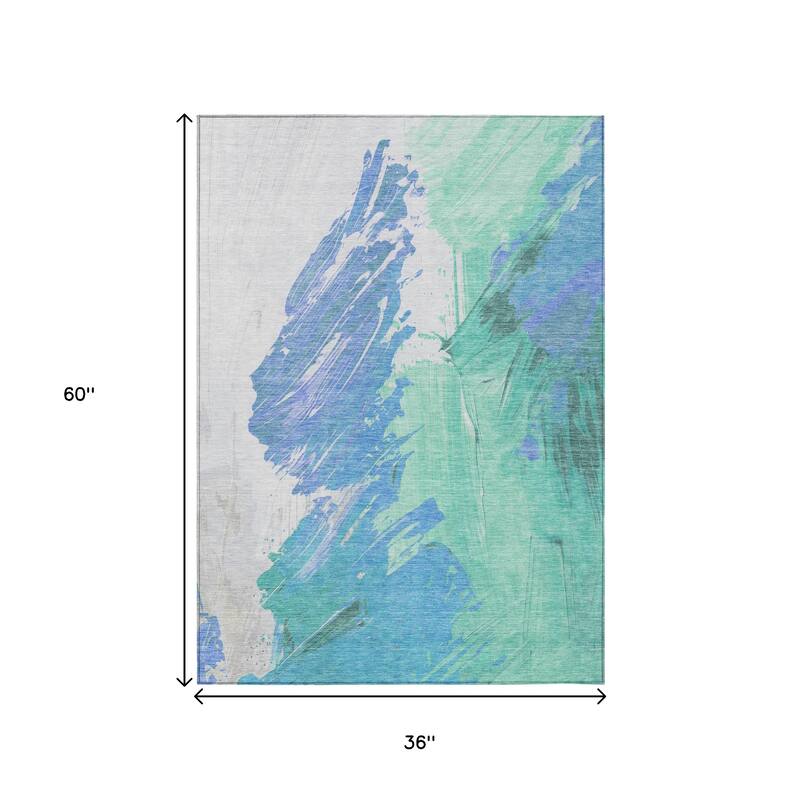 HomeRoots Abstract Transitional Rectangle Outdoor Rug