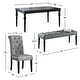 preview thumbnail 39 of 37, Roundhill Furniture Leviton Upholstered Dark Wash Wood 6-piece Dining Set