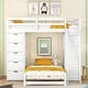 preview thumbnail 21 of 38, Elegant & Practical Twin over Twin Bunk Bed with Drawers, Shelves and Desk, LED Light and USB Ports, Maximum storage, Gray White