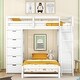 preview thumbnail 19 of 34, Twin Over Twin Bunk Bed with LED Lights & USB Ports, Grey, with Storage White