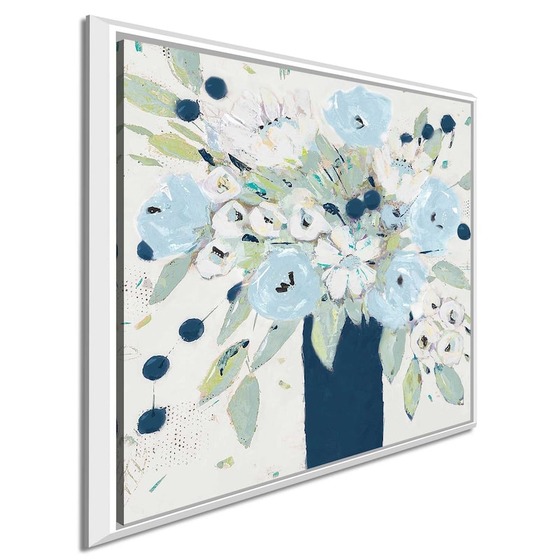 "Blue Bouquet Vase" Print on Floating Canvas