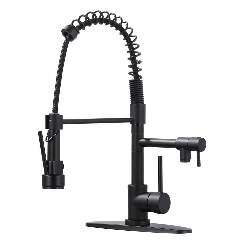 WOWOW Single Handle Pull Down Sprayer Kitchen Faucet with Advanced Spray