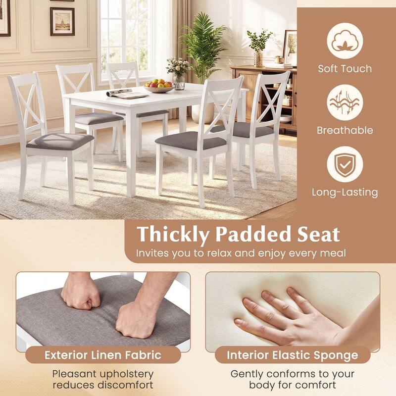 Gymax Dining Chairs Set of 4 w/Comfortable Backrest & Padded Seat for