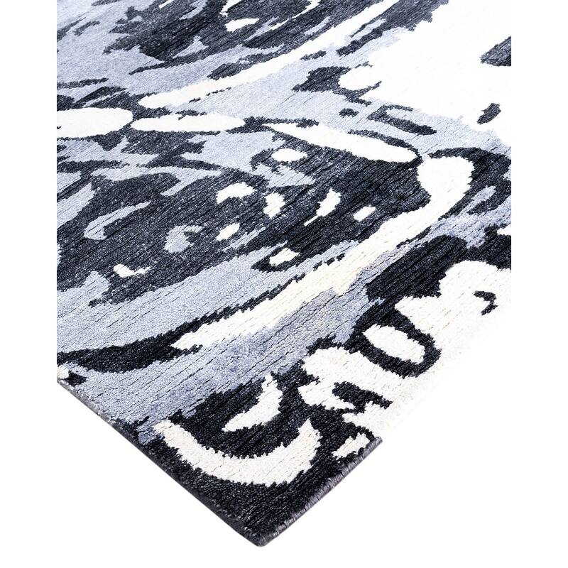 Modern One-of-a-Kind Hand-Knotted Area Rug, Blue - 9' 1" x 12' 1"