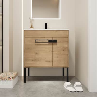30 Inch Bathroom Vanity With Sink Freestanding or Floating is Optional Conversion - as picture