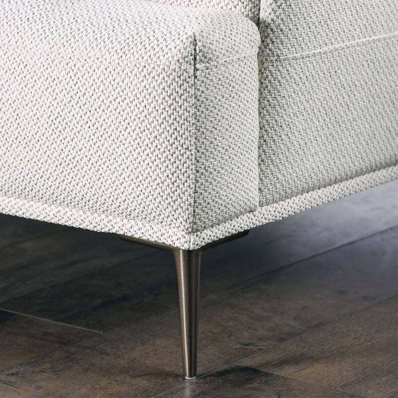 Furniture of America Paola Mid-Century Modern 3-Piece Beige Chenille Adjustable Sofa Setwith Extendable Back